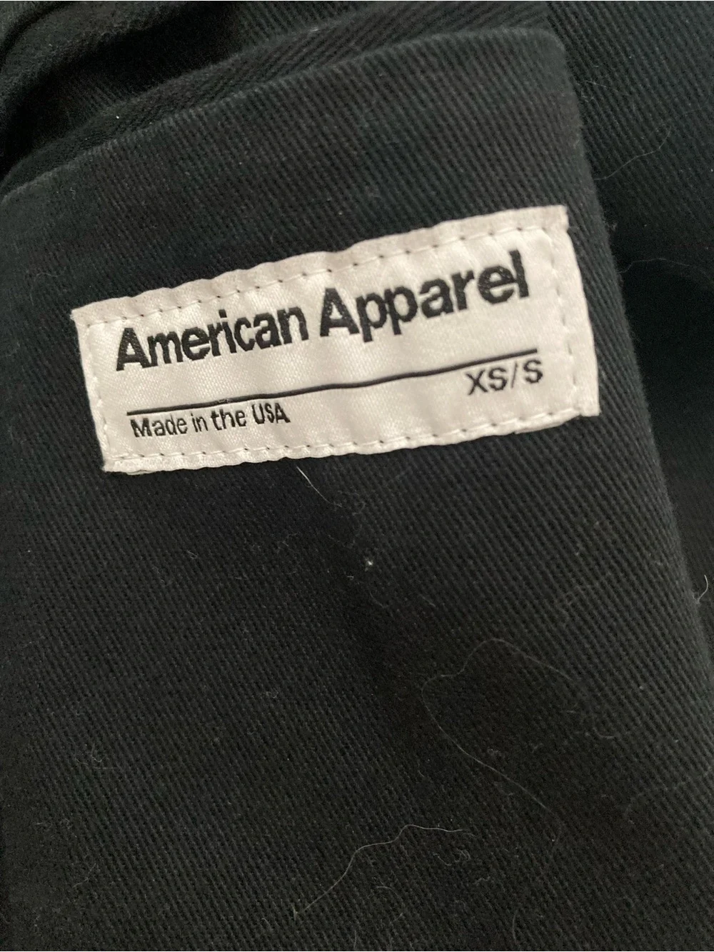 Men's American Apparel Black Car Coat Size Xs/S